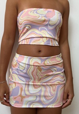 Festival Swirl Print Mini Skirt 