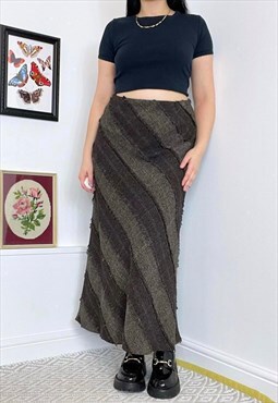Vintage 90s Tweed Maxi Skirt