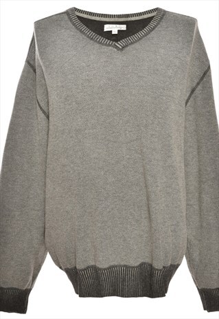 BEYOND RETRO VINTAGE GREY ENRO JUMPER - XXL