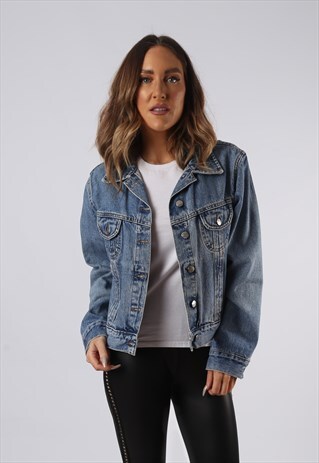 VINTAGE DENIM JACKET UK 10-12 MEDIUM (C3V)