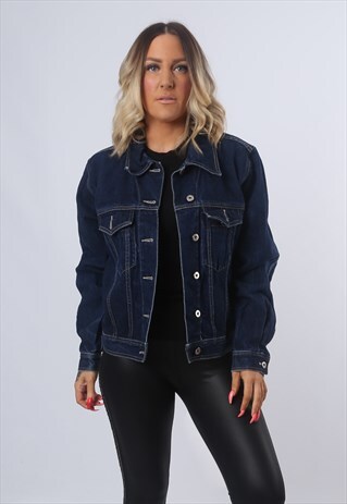 DENIM JACKET OVERSIZED FITTED UK 14 - 16 (CKCX)