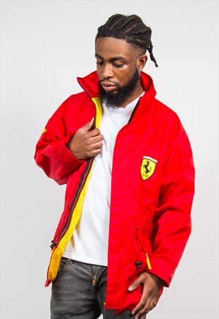 VINTAGE 90'S RED FERRARI NYLON JACKET