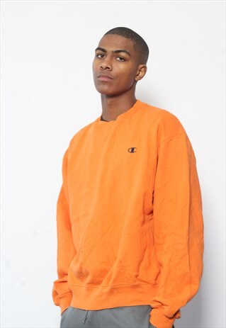 VINTAGE CHAMPION LOGO SWEATSHIRT ORANGE