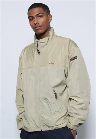 VINTAGE NAPAPIJRI WATERPROOF LOGO JACKET BEIGE