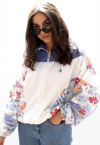 80'S RARE VINTAGE FLORAL FESTIVAL WINDBREAKER JACKET