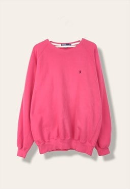 Vintage Ralph Lauren Sweatshirt Polo in Pink L