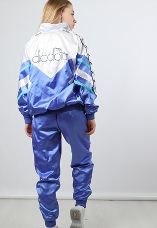VINTAGE DIADORA XL BLUE FULL TRACKSUIT