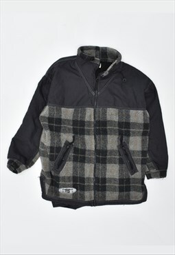 Vintage 90's Fleece Jacket Check Multi