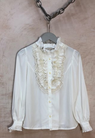 80'S LACE RUFFLE BLOUSE