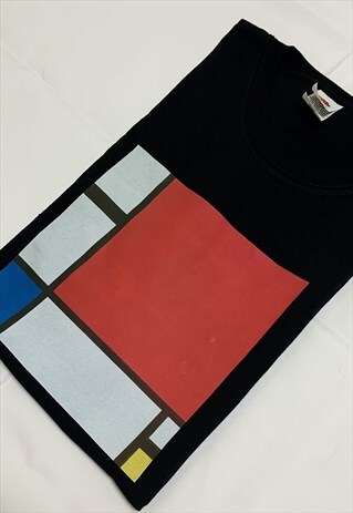 PIET MONDRIAN ABSTRACT VINTAGE ART CANVAS T-SHIRT