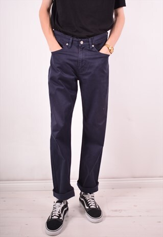 LEVI'S 752 MENS VINTAGE JEANS W32 L34 NAVY BLUE 90S