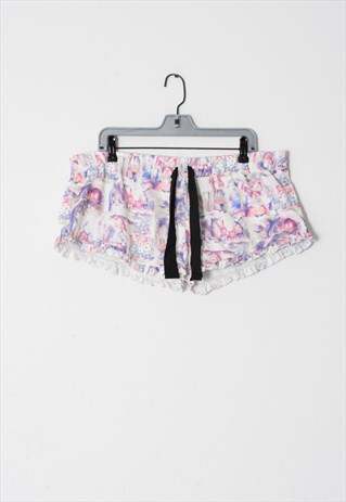 Y2K White Pink Alice in Wonderland Graphic Pyjamas Shorts