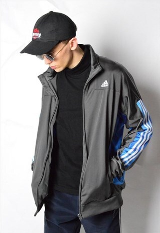 GREY ADIDAS SPORTS TRACK JACKET