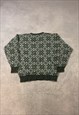 VINTAGE KNITTED JUMPER ABSTRACT PATTERNED KNIT SWEATER