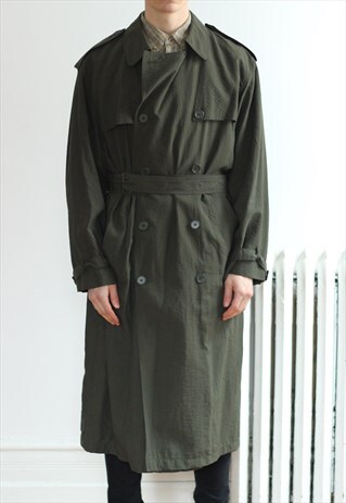 MENS GREEN DESIGNER TRENCH COAT