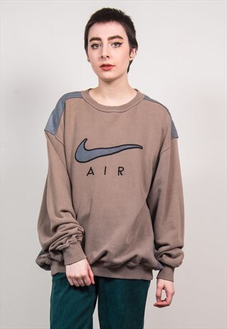 NIKE AIR VINTAGE 90'S BROWN OVERSIZED SWEATSHIRT