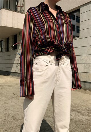 VINTAGE STRIPED SILK SHIRT