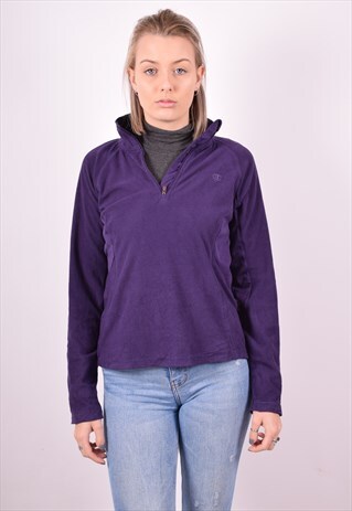 CHAMPION WOMENS VINTAGE FLEECE JUMPER MEDIUM PURPLE 90S