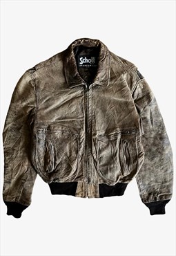 Vintage Schott Brown Leather Pilot Jacket