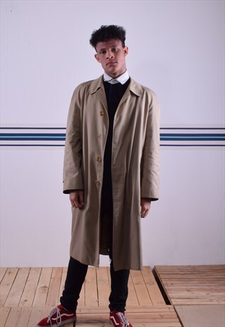 VINTAGE BURBERRYS TAN SINGLE BREASTED TRENCH COAT