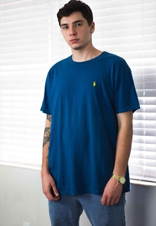 VINTAGE POLO RALPH LAUREN T-SHIRT LOGO 90S L 8