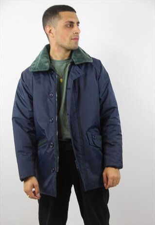 VINTAGE CORD COLLARED NAVY JACKET