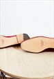 1980S VINTAGE COLE HAAN RED VELVET FLATS SIZE 7