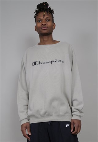VINTAGE 90'S CHAMPION OVERSIZED BEIGE/ GREY SWEATSHIRT