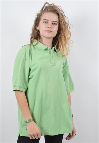 FILA WOMENS VINTAGE POLO SHIRT XL GREEN 90S