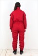 80S SKI SUIT JUMPSUIT PLAYSUIT OVERALLS COVERALLS RED SNOW