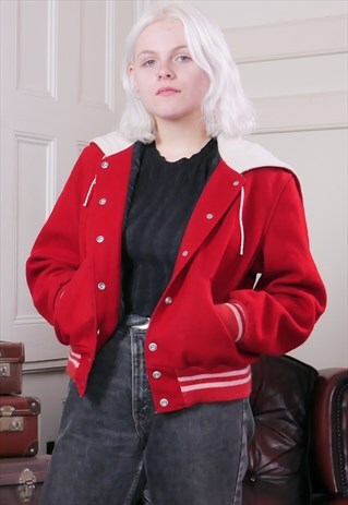 AMERICAN VINTAGE 50S VARSITY JACKET RED