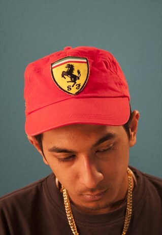 RARE VINTAGE RED FERRARI SNAPBACK CAP HAT