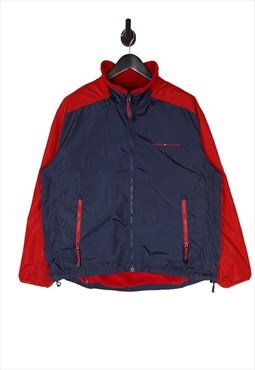Y2K Tommy Hilfiger Fleece Lined Jacket In Blue / Red Size XL