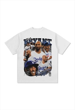 White Kobe Graphic Cotton Fans T shirt tee