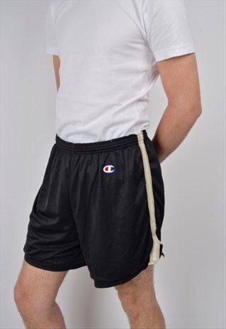 VINTAGE CHAMPION SPORTS SHORTS IN BLACK 90'S