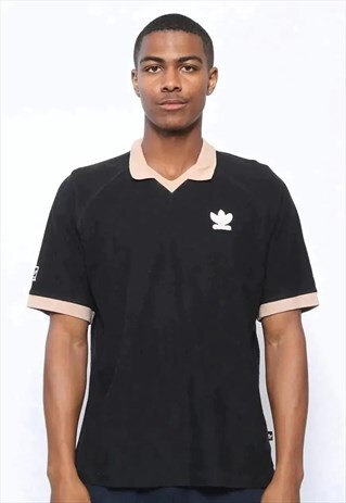 VINTAGE ADIDAS LOGO POLO SHIRT BLACK
