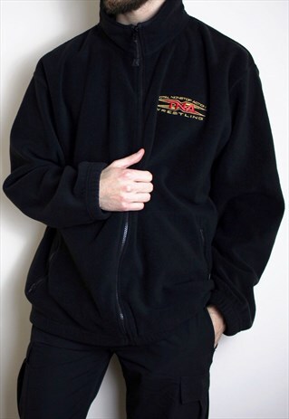 VINTAGE TNA WRESTLING FLEECE EMBROIDERED BLACK MENS XL