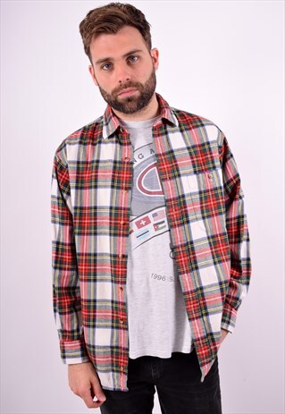 MENS VINTAGE FLANNEL SHIRT MEDIUM MULTI 90'S
