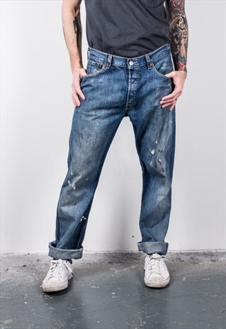 VINTAGE BLUE LEVI'S 501 PAINT JEANS
