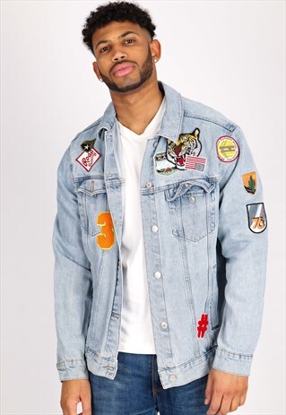 VINTAGE DENIM PATCHED WORK JACKET NJ1237
