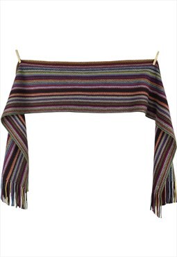 Vintage Scarf 00s Y2K Striped Abstract Long Multicoloured 