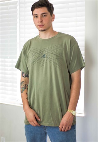 VINTAGE ADIDAS T-SHIRT LOGO 90S XL 7.7