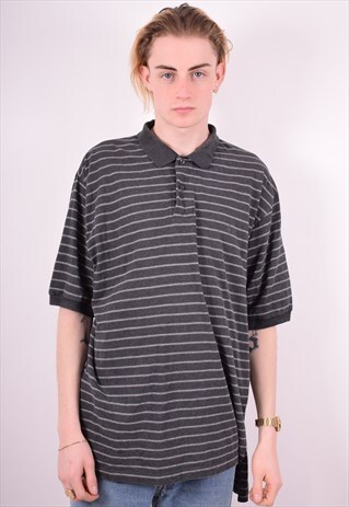 POLO RALPH LAUREN MENS VINTAGE POLO SHIRT XXL GREY STRIPES 9