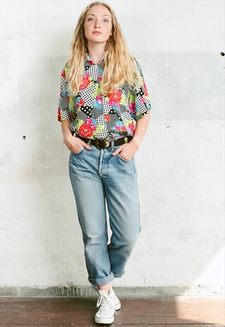 VINTAGE 90S PATTERNED OVERSIZED SHIRT