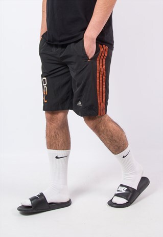 Y2K ADIDAS BLACK SWIMMING BEACH SHORTS