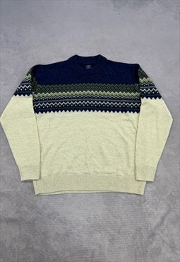 Next Knitted Jumper Abstract Patterned Grandad Sweater