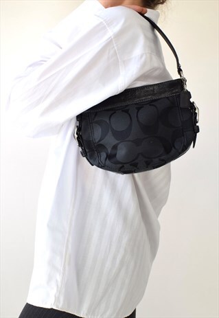 VINTAGE Y2K 90S MONOGRAMMED COACH MINI SHOULDER/BAGUETTE BAG