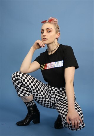 HIGH WAIST CHECKERBOARD TROUSERS
