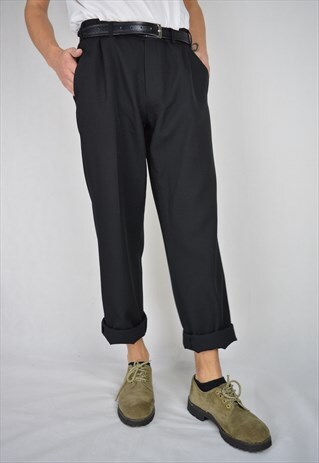 VINTAGE BLACK REGULAR CLASSIC TROUSERS