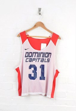 Vintage Nike Vest Mesh Dominion Capitals Jersey White XL